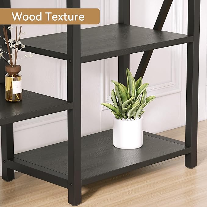 GAOMON Triple Wide 5 Tier Book Shelf, 70.8” Tall Bookcase with 14 Open Shelves, Large Industrial Bookshelves and Bookcases with Metal Frame for Home Office, Study Room, Living Room-Black - LeafyLoom