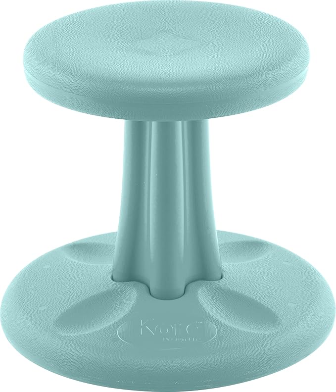 Kore Kids Preschool Wobble Chair - Flexible Seating Stool for Classroom, Preschool, Kindergarten & Elementary School - Age 4-5 yrs, Teal (12in) - LeafyLoom