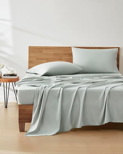 UGG 33609 Alahna Full XL Bed Sheets and Pillowcases 4-Piece Set Sleep in Luxury Machine Washable Deep Pockets Wrinkle-Resistant Breathable Cozy Comfort Silky Cooling Sheets, Full XL, Mineral - LeafyLoom