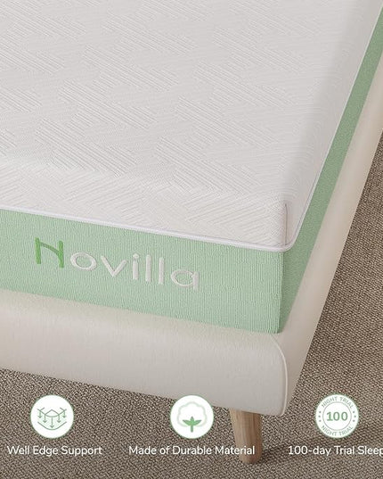 Novilla King Mattress,10 Inch Gel Memory Foam Mattress for Suppotive &Pressure Relieving, Medium Firm Feel Mattress in a Box,Bliss - LeafyLoom