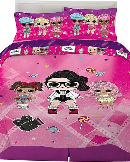 Franco Kids Bedding Super Soft Comforter and Sheet Set, 5 Piece Full Size, LOL Surprise - LeafyLoom