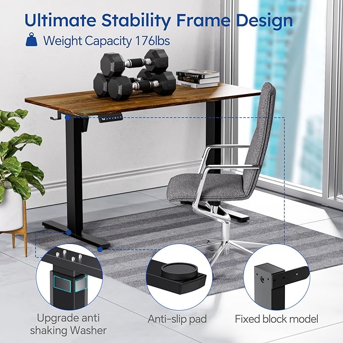 Motorized Standing Desks, Electric Stand Up Desk with Ultra Stable Construction and Cable Management,adjustable Height Desk with Memory Preset Design for Home Office Use 48x24 in Natural - LeafyLoom