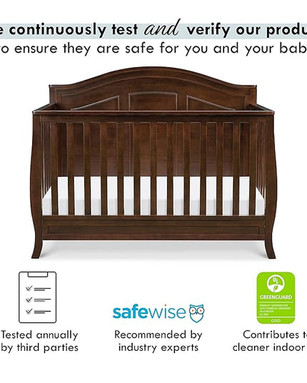 DaVinci Emmett 4-in-1 Convertible Crib in Espresso, Greenguard Gold Certified - LeafyLoom