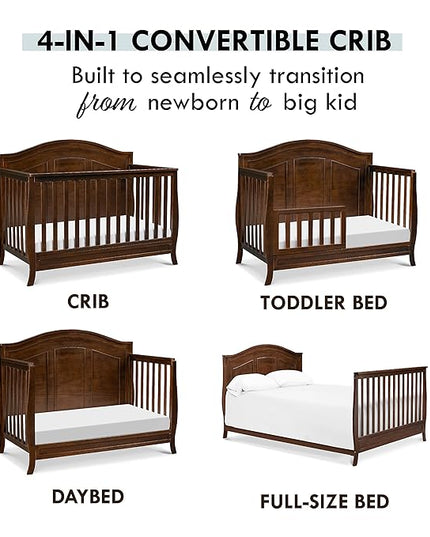 DaVinci Emmett 4-in-1 Convertible Crib in Espresso, Greenguard Gold Certified - LeafyLoom