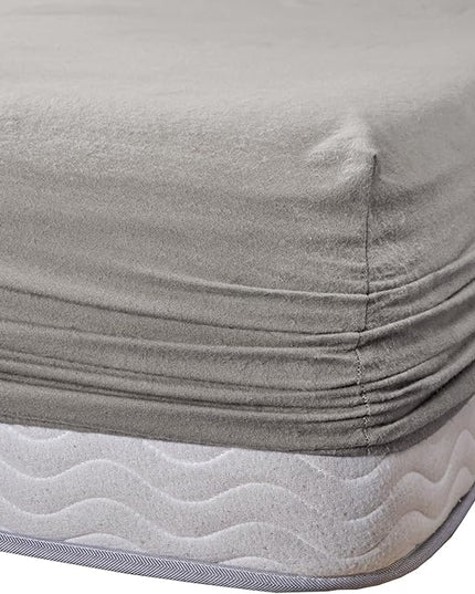 Comfort Spaces Cotton Flannel Breathable Warm Deep Pocket Sheets with Pillow Case Bedding, Full, Grey Solid 4 Piece - LeafyLoom