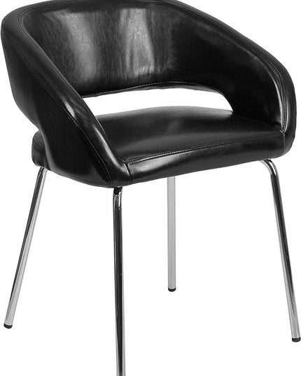 Flash Furniture Fusion Series Contemporary Black LeatherSoft Side Reception Chair - LeafyLoom