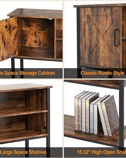 41" Console Table with Storage Shelf, Entryway Table with Storage, Behind Couch Table, Sofa Table for Entryway, Hallway, Living Room, Foyer, kitchen, Rustic Brown - LeafyLoom