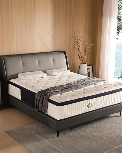 Full Size Mattress, 12 Inch Hybrid Full Mattress in a Box with Memory Foam & Individual Pocket Spring for Edge Support, Pressure Relief, Medium Firm,CertiPUR-US. - LeafyLoom