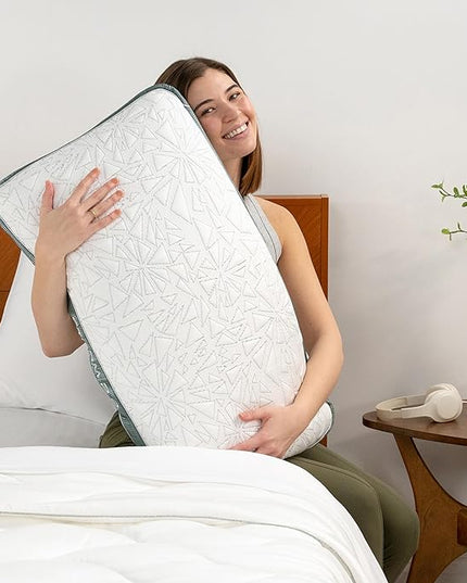 Bedgear Storm King Performance Pillow - Size 0.0 - Cooling Bed Pillow for Hot Sleepers - Medium Pillow for All Sleep Positions, Hypoallergenic, Washable & Removable Cover - 20" W x 36" L x 4.75" - LeafyLoom