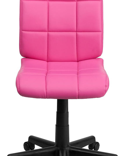 Flash Furniture Clayton Mid-Back Pink Quilted Vinyl Swivel Task Office Chair - LeafyLoom