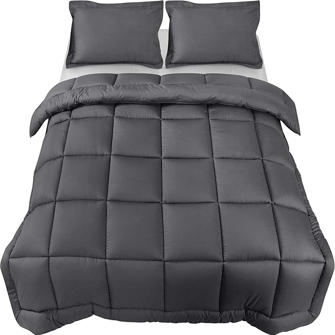 Utopia Bedding Queen Size Comforter Set with 2 Pillow Shams, Bedding Comforter Sets, Down Alternative Grey Comforter, Soft and Comfortable, Machine Washable (Pack of 4) - LeafyLoom