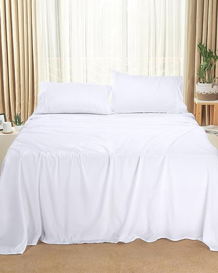 Utopia Bedding Queen Bed Sheets Set - 4 Piece Bedding - Brushed Microfiber - Shrinkage and Fade Resistant - Easy Care (Queen, White) - LeafyLoom