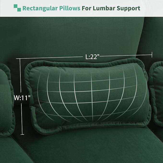 Symmetrical Modular Sectional Sofa with Chaise Lounge, 6 Seater Velvet Upholstered Cloud Couch, U Shaped Oversized Sleeper Sofa&Couches with Thicked Cushion & Detackable Backrest Living Room - LeafyLoom