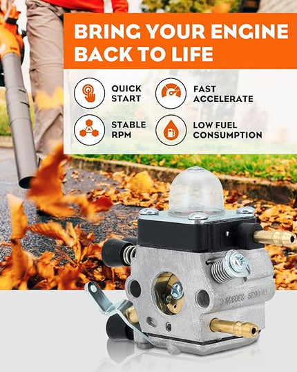 HIPA BG55 Carburetor for STIHL BG 55 BG85 BG65 BG85C SH85 SH55 BG45 BG55C BG55Z BG46 BG65DZ BG85DZ Leaf Blower Parts Replace 4229 120 0606 C1Q-S68G C1Q-S68 Carb - LeafyLoom