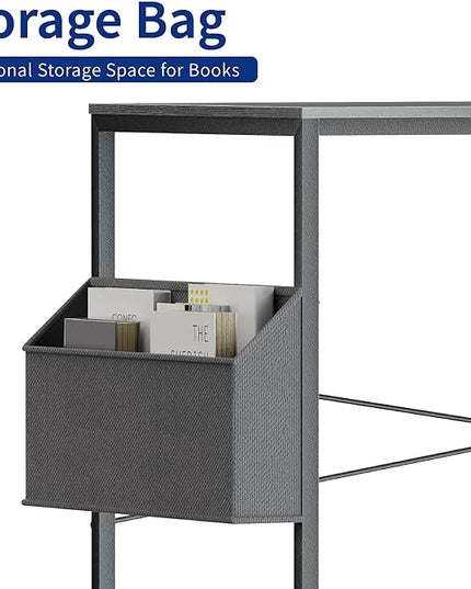Pamray 32 Inch Computer Desk for Small Spaces with Storage Bag, Home Office Work Desk with Headphone Hook, Small Office Desk Study Writing Table - LeafyLoom