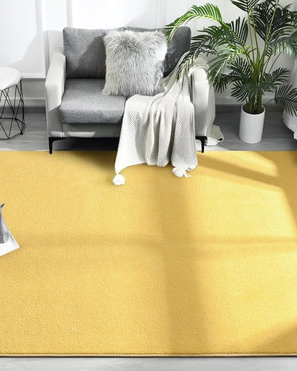 Area Rugs for Bedroom Living Room, 6x9 Yellow Super Soft Comfy Thickened Memory-Foam Indoor Carpets, Modern Aesthetic Minimalist Carpet for Boys Girls Adults Apartment Nursery Home Décor - LeafyLoom