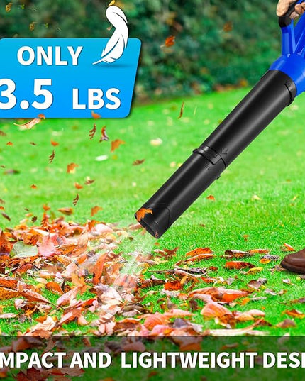 20V Cordless Leaf Blower with 2 Batteries and Charger, High Power 400 CFM Cordless Electric Leaf Blower with Two Nozzles Lightweight Handheld Blower for Lawn Care Patio Garden Leaves Yard - LeafyLoom