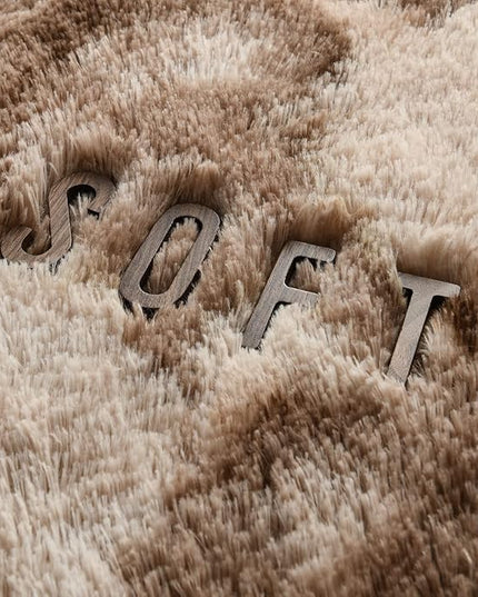 4x6 Large Area Rugs for Living Room, Super Soft Fluffy Modern Bedroom Rug, Tie-Dyed Brown Indoor Shag Fuzzy Carpets for Girls Kids Nursery Room Home Decor - LeafyLoom