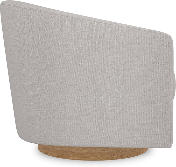 Sunny Heart Swivel Accent Chair, Fabric Swivel Barrel Chair, Swivel Club Chair with Wood Base, Modern Upholstered Armchair, Cozy Chairs for Living Room, Bedroom, Reading - LeafyLoom