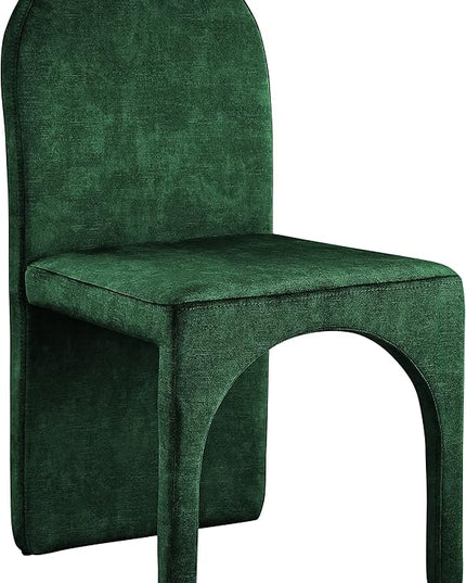 Meridian Furniture Summer Collection Modern | Contemporary Velvet Upholstered Dining Side Chair with Steel Frame, Set of 2, Green - LeafyLoom