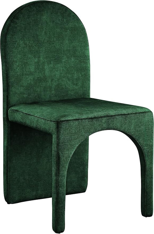 Meridian Furniture Summer Collection Modern | Contemporary Velvet Upholstered Dining Side Chair with Steel Frame, Set of 2, Green - LeafyLoom