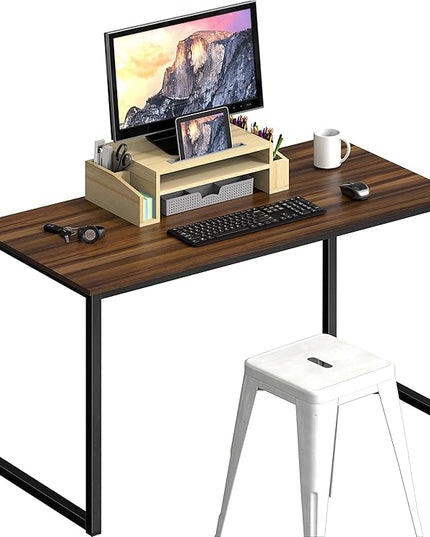SHW Home Office 40-Inch Computer Desk, Walnut - LeafyLoom