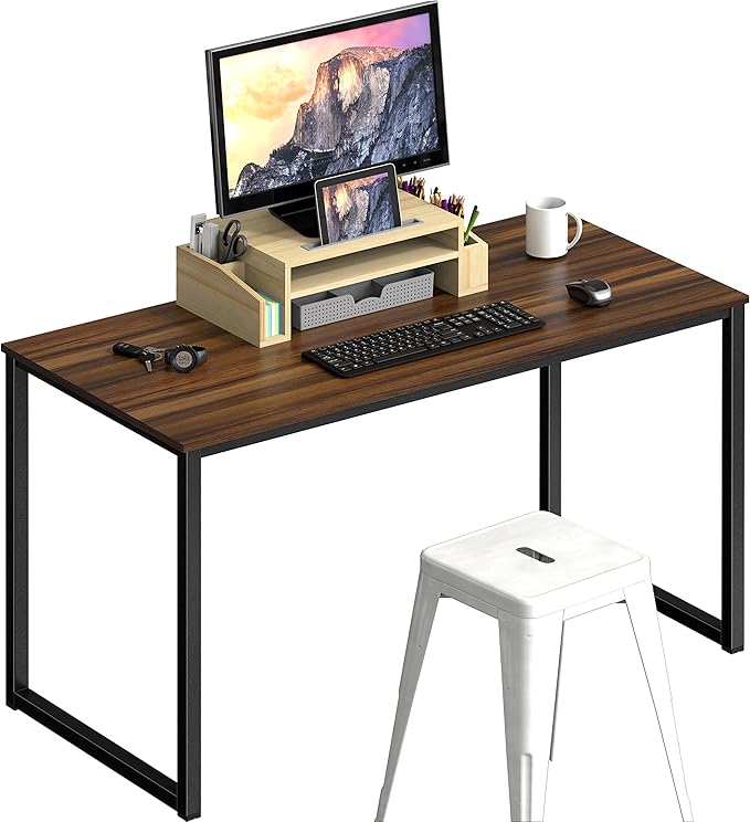 SHW Home Office 40-Inch Computer Desk, Walnut - LeafyLoom
