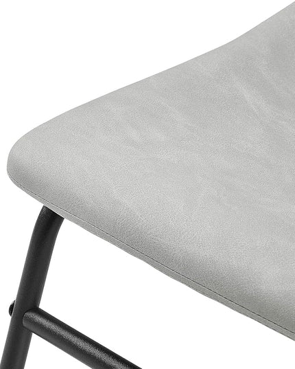 Walker Edison Douglas Urban Industrial Faux Leather Armless Dining Chairs, Set of 2, Grey - LeafyLoom