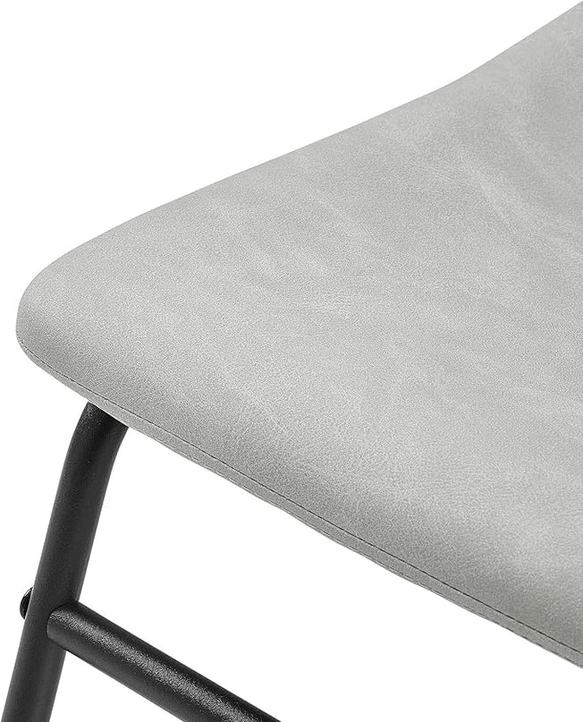 Walker Edison Douglas Urban Industrial Faux Leather Armless Dining Chairs, Set of 2, Grey - LeafyLoom