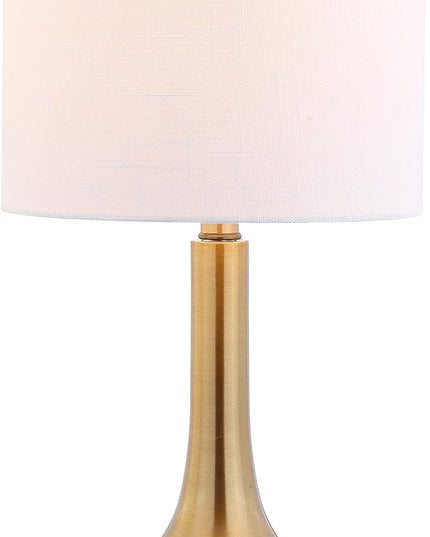 JONATHAN Y JYL5010A Dylan 25" Metal/Crystal Teardrop LED Table Lamp Contemporary Transitional Bedside Desk Nightstand Lamp for Bedroom Living Room Office College Bookcase, Brass Gold - LeafyLoom