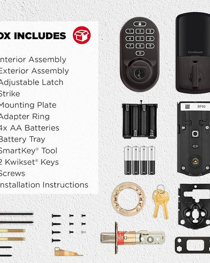 Kwikset Halo Wi-Fi Smart Lock, Keyless Entry Door Deadbolt, Geofence Auto-Unlock, Grade AAA Certified, No Hub Easy Install, Venetian Bronze Lifetime Finish Warranty, Backlit Keypad Kwikset