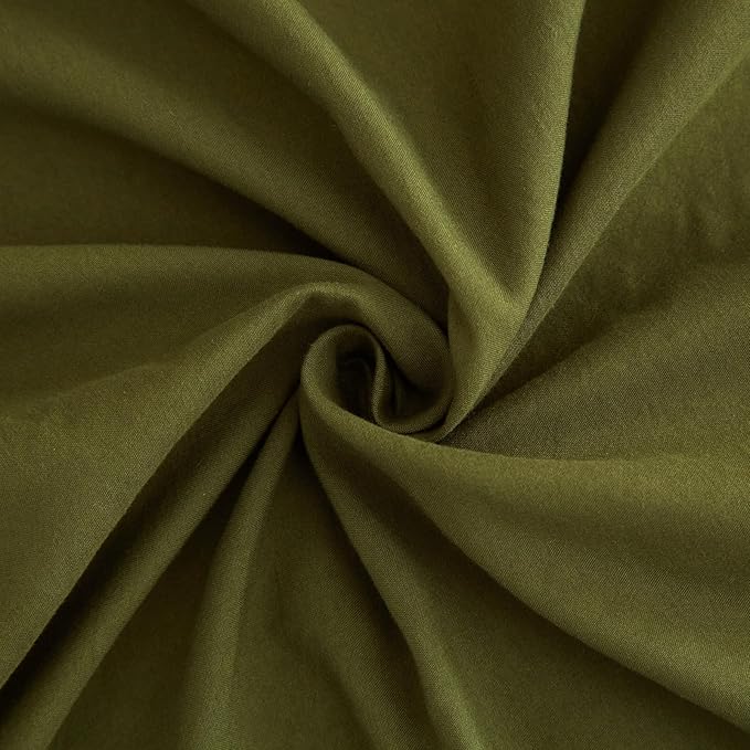 Olive Green Twin Sheets Set 3 Piece Cooling Bed Sheets,Hotel Luxury Fitted Sheet Set for Twin Size Bed,Super Soft Sheet Deep Pocket 16 Inch,Wrinkle & Shrink Resistant,Twin Sheets,Green Bed Sheets - LeafyLoom