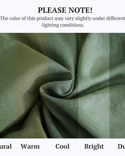 MILDLY King Size Comforter Set 7 Piece Color Clash, Olive Green Bed in a Bag, All Season Bedding Sets with 1 Comforter, 2 Pillow Shams, 2 Pillowcases, 1 Flat Sheet, 1 Fitted Sheet - LeafyLoom