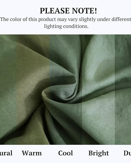 MILDLY Queen Comforter Set 7 Piece Color Clash, Olive Green Bed in a Bag, All Season Bedding Sets with 1 Comforter, 2 Pillow Shams, 2 Pillowcases, 1 Flat Sheet, 1 Fitted Sheet - LeafyLoom