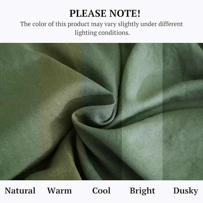 MILDLY Queen Comforter Set 7 Piece Color Clash, Olive Green Bed in a Bag, All Season Bedding Sets with 1 Comforter, 2 Pillow Shams, 2 Pillowcases, 1 Flat Sheet, 1 Fitted Sheet - LeafyLoom