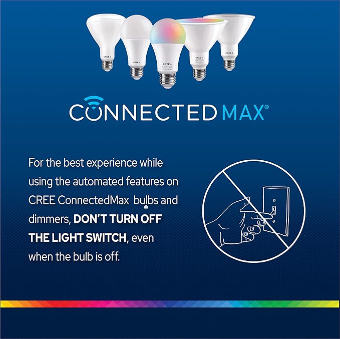 Cree Lighting Connected Max Smart Led Bulb Par38 Outdoor Flood Tunable White + Color Changing, 2.4 Ghz, Works with Alexa and Google Home, No Hub Required, Bluetooth + WiFi, 1Pk CreeLighting