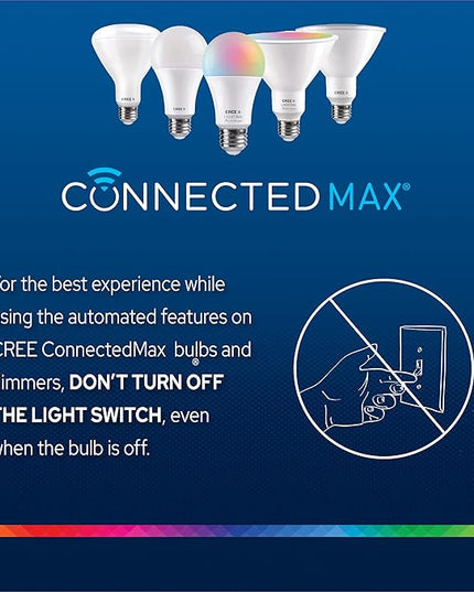 Cree Lighting Connected Max Smart Led Bulb Par38 Outdoor Flood Tunable White + Color Changing, 2.4 Ghz, Compatible with Alexa and Google Home, No Hub Required, Bluetooth + WiFi, Pack of 4 CreeLighting