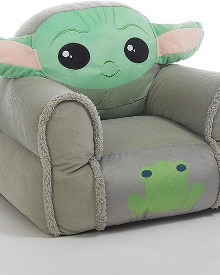 Idea Nuova Figural Mink with Sherpa Trim Bean Bag Chair for Toddlers and Kids, Star Wars Grogu - LeafyLoom