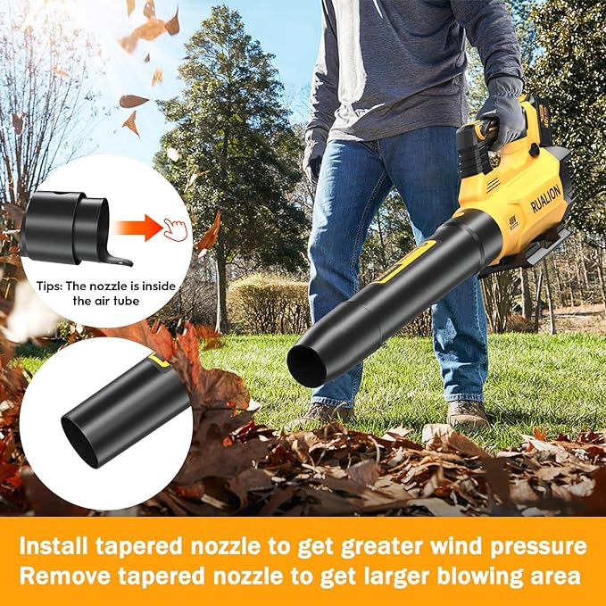Leaf Blower Cordless Up to 650 CFM 195 MPH-Electric Leaf Blowers Brushless-Battery Powered Blowers for Lawn Care, Patio, Garage(40V 6.0 Ah Battery and Charger included) - LeafyLoom