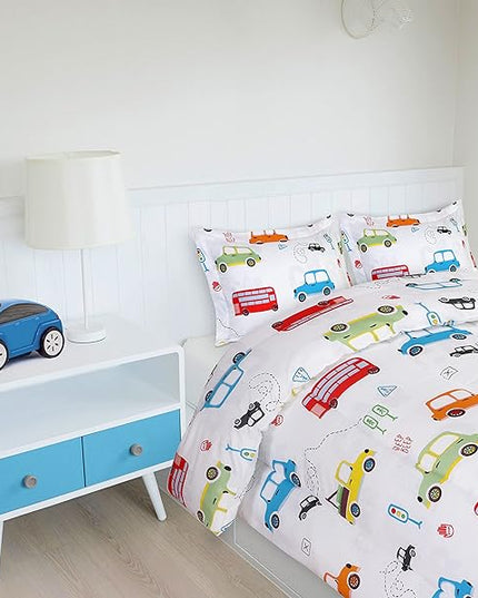Utopia Bedding All Season Car Comforter Set with 2 Pillow Cases, 3 Piece Soft Brushed Microfiber Kids Bedding Set for Boys/Girls, Machine Washable (Twin) - LeafyLoom