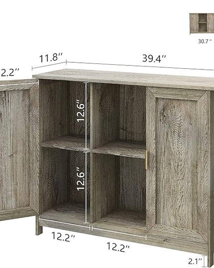 TaoHFE Farmhouse Buffet Cabinet,Farmhouse Credenza Cabinet,Farmhouse Sideboard Storage Cabinet,Coffee Bar Cabinet Buffet Table Thin Cabinet for Narrow Spaces Entry Cabinet Hallway Cabinet Dining Room - LeafyLoom