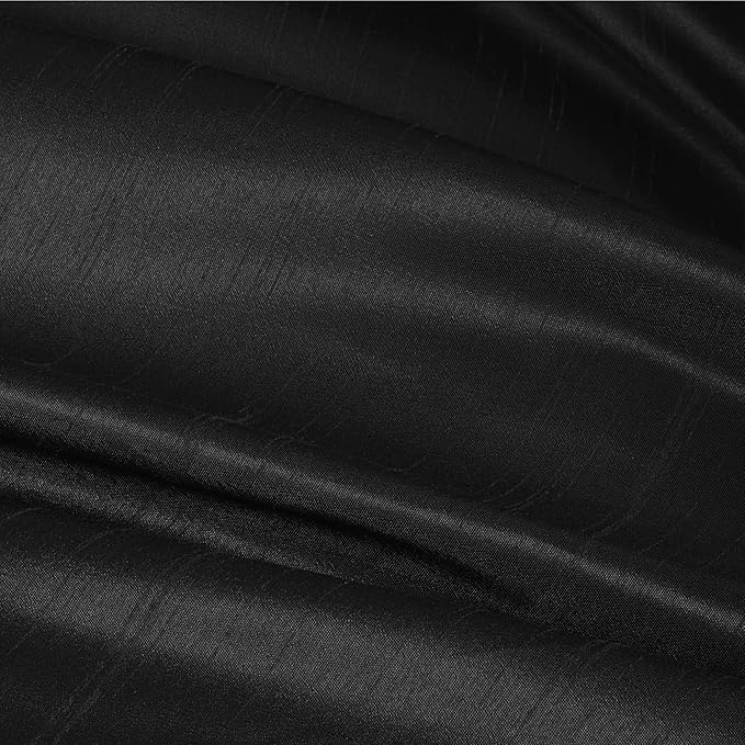 Madison Park Amherst Faux Silk Comforter Set-Casual Contemporary Design All Season Down Alternative Bedding, Matching Shams, Bedskirt, Decorative Pillows, King(104"x92"), Black, 7 Piece (MP10-226) - LeafyLoom