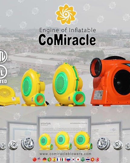 CoMiracle Air Blowers, 480 W Inflatable Bounce House Air Blower, Outdoor Inflatable Castle and Jump Slides Blower - LeafyLoom