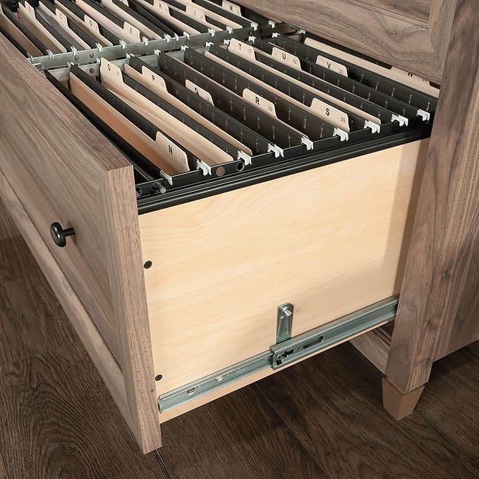 Sauder County Line Dresser, L: 33.31" x W: 23.47" x H: 29.37", Washed Walnut Finish - LeafyLoom