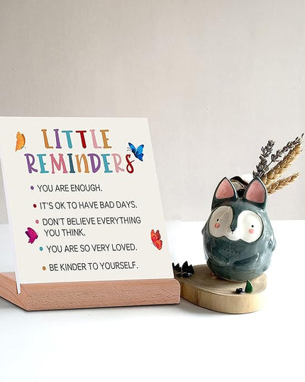 TIKTREE TIKTREE Inspirational Gifts For Women, Cheer Up Gifts for Women, Gifts for College Girls, Positive Home Office Sign With Wooden Stand for Home Office Desk Decorative Signs Plaques - LeafyLoom