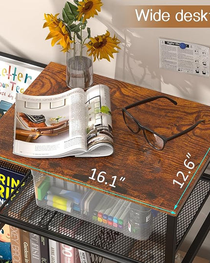 Vintage Bookshelf, Wooden Kids Bookshelf with 3-Tier Ladder Book Display Rack, Small Book Shelf Library Bookcase Storage Organizer, Short Wide Small Bookshelf Bookcase for HomeOffice - LeafyLoom