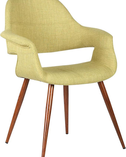 Armen Living Phoebe Mid-Century Modern Fabric Upholstered Dining Chair, Green - LeafyLoom