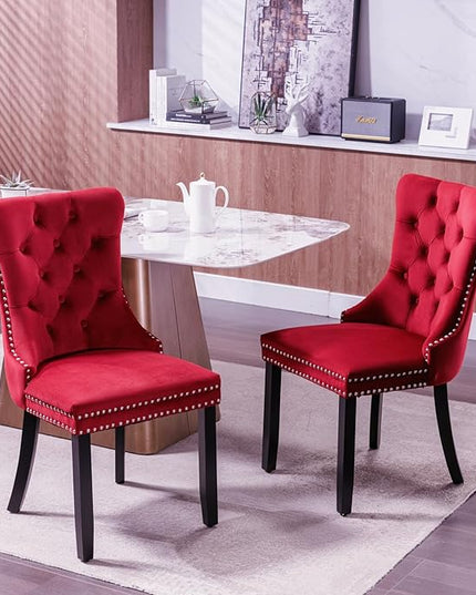 NicBex Haerin-SD-00102-LWJ Dining Chairs, 25.5"x19.7"x37.4", Burgundy - LeafyLoom