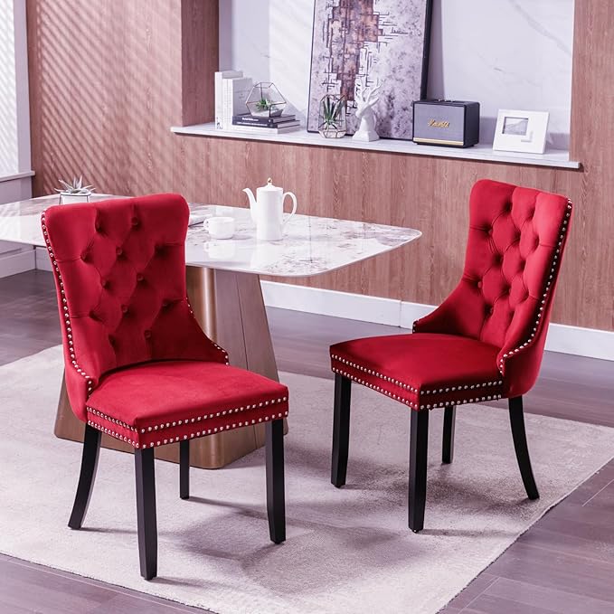 NicBex Haerin-SD-00102-LWJ Dining Chairs, 25.5"x19.7"x37.4", Burgundy - LeafyLoom