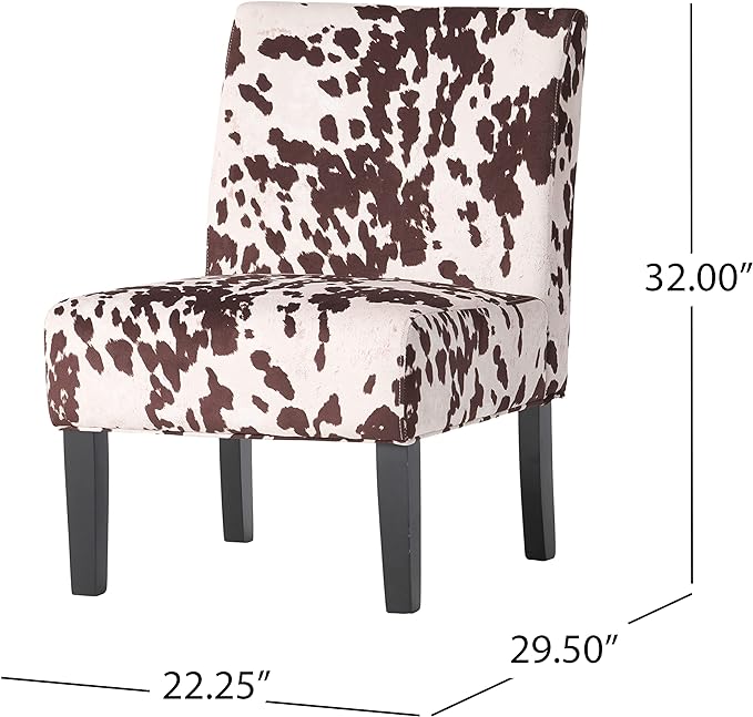 Christopher Knight Home Kassi Fabric Accent Chairs, 2-Pcs Set, Milk Cow - LeafyLoom